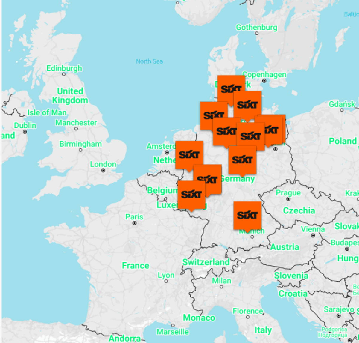 Deutschland Map SIXT