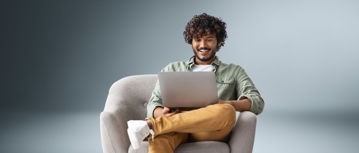 a business man working on his laptop