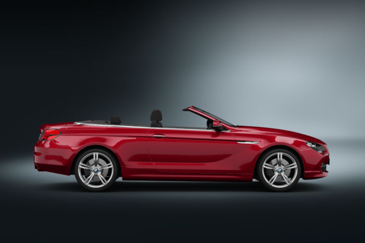 bmw 6er cabrio 2d rot offen 2015