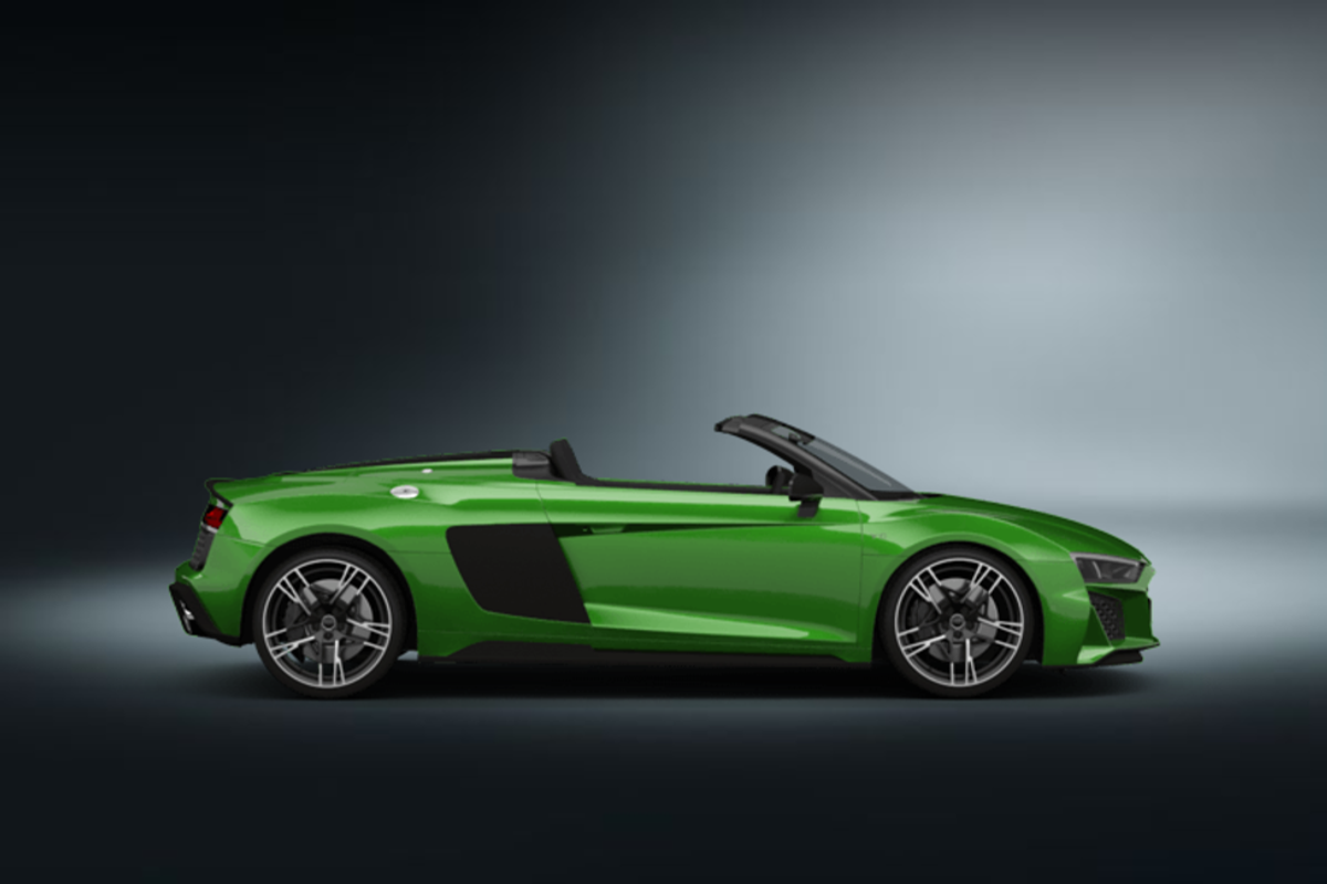 audi r8 spyder 2d gruen offen 2018