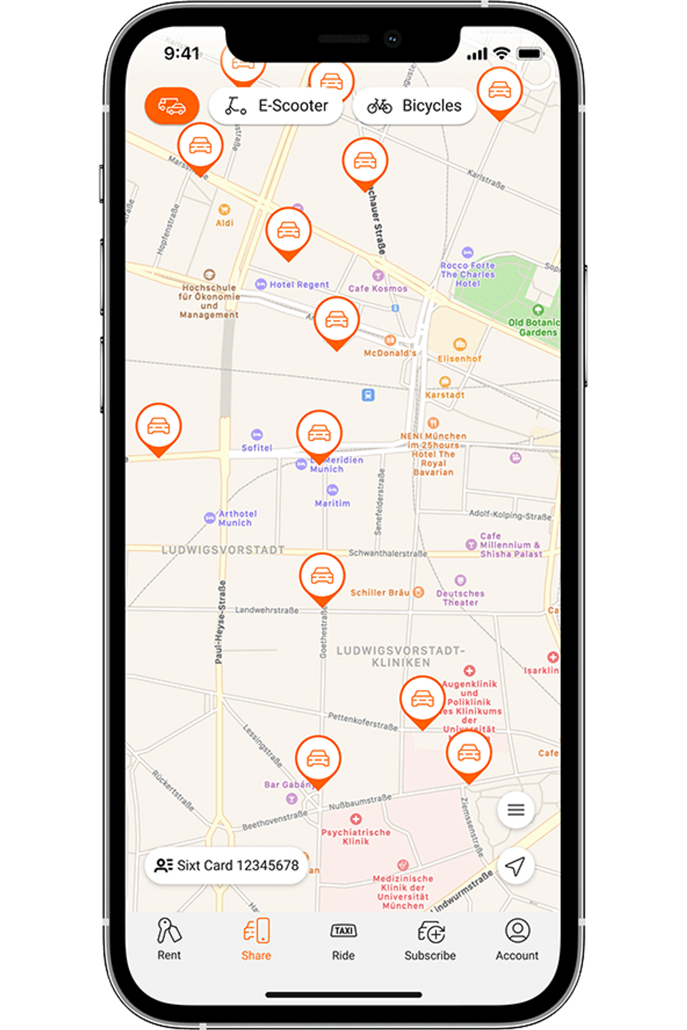 Plataforma de movilidad SIXT share