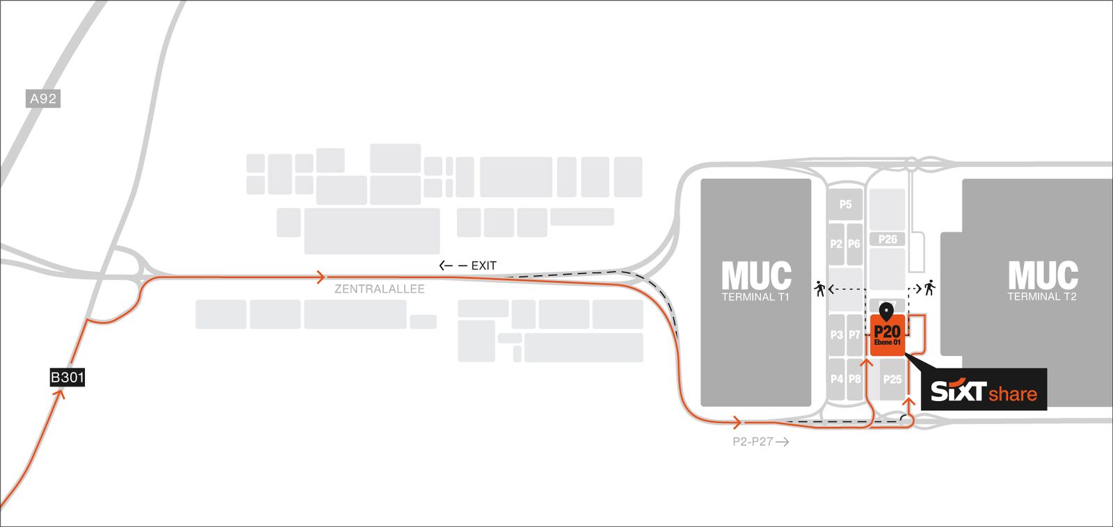 Munich Airport SIXT share parking