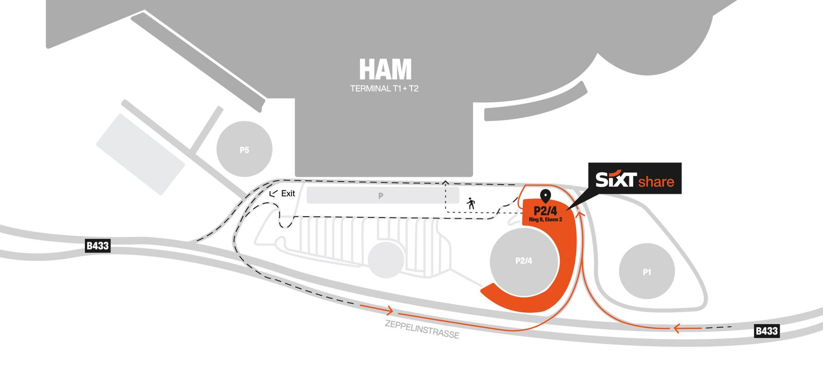 Hamburg Airport SIXT share parking