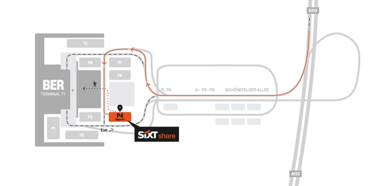 Car sharing to Berlin airport - parking lot