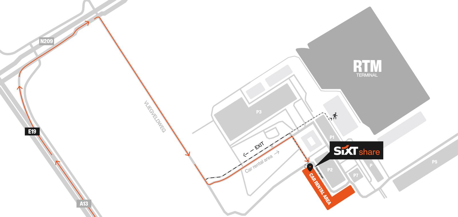 Rotterdam The Hague SIXT share car sharing parking map