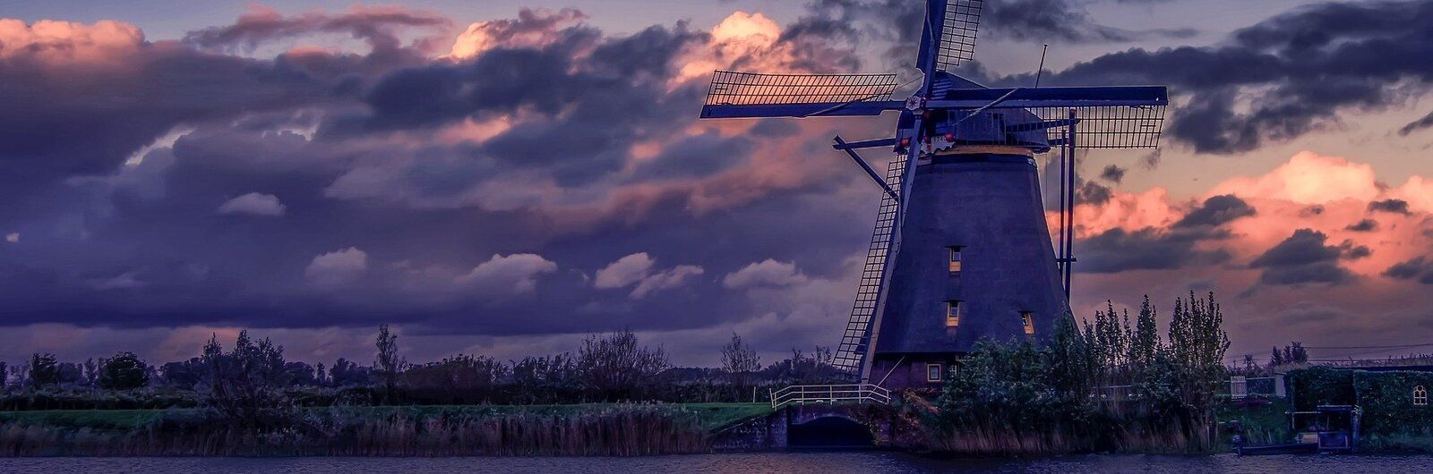 Netherlands City Header Netherlands Windmill 
