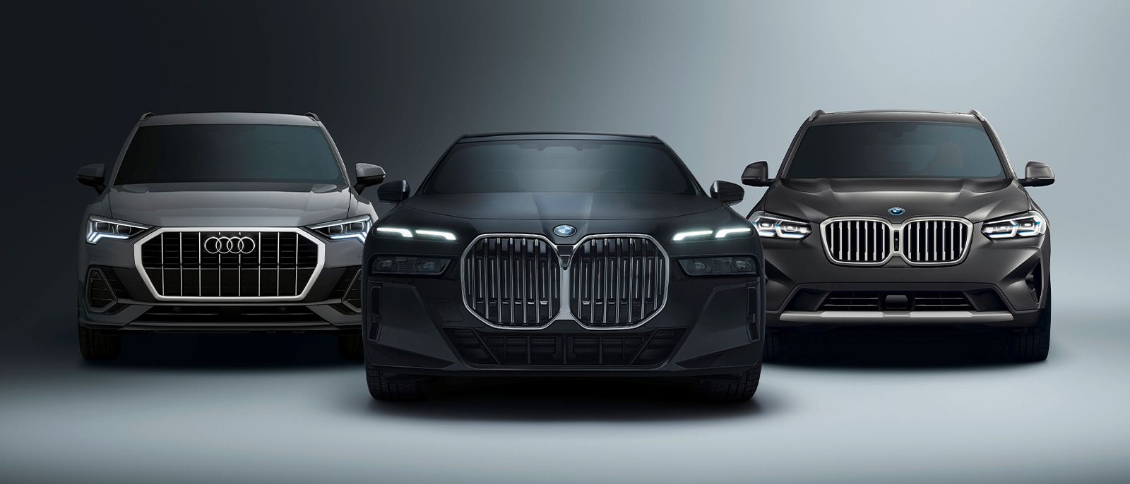 Zu sehen sind Premiumfahrzeuge der Marken: Audi und weitere