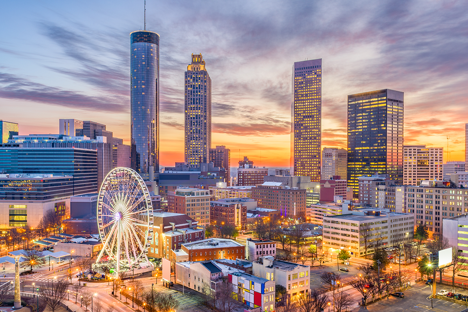 skyline of Atlanta by night
