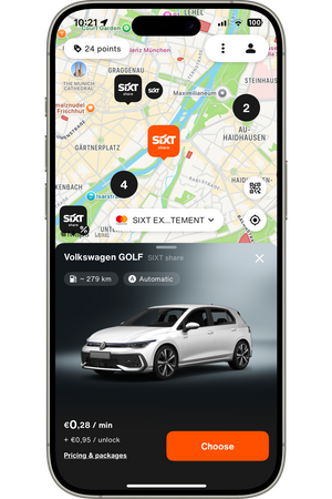 SIXT APP share carsharing