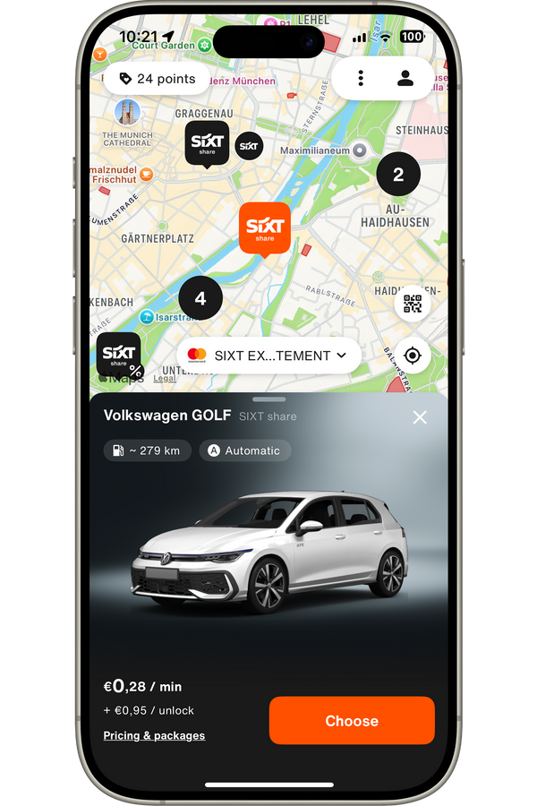 SIXT APP share carsharing