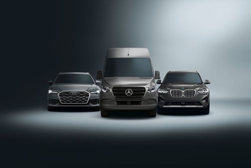 Small SIXT fleet with an Audi, Mercedes and a BMW